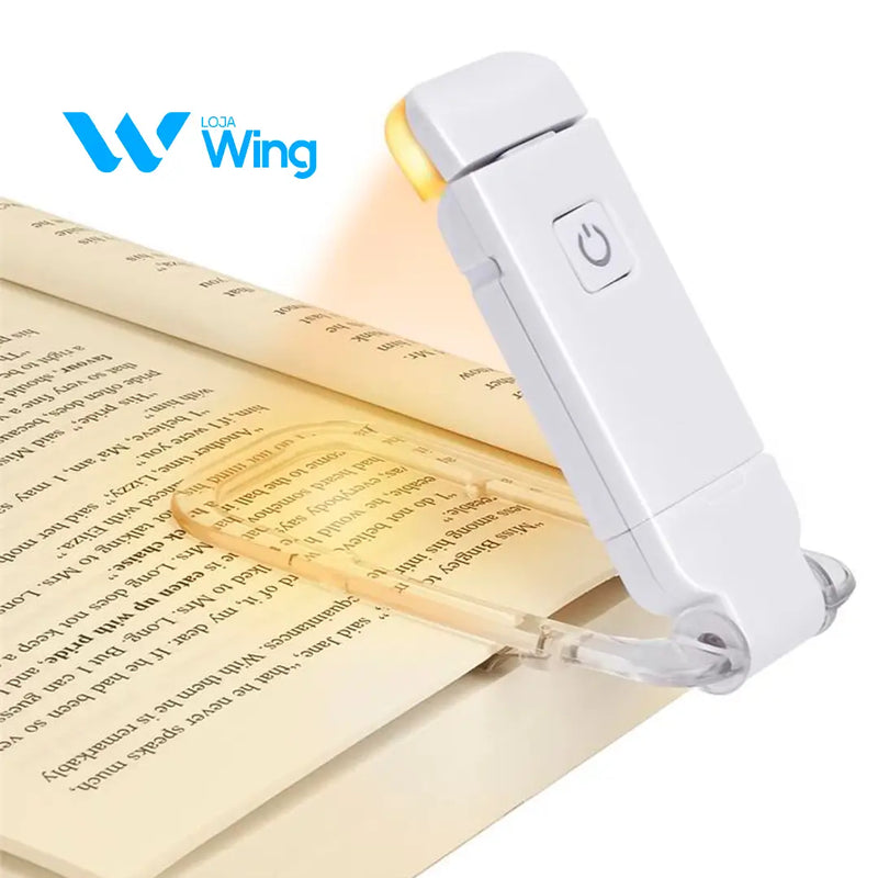 BookClip™ - Luminária Portátil para Leitura Recarregável